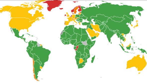 World map with the Nordic countries marked for significant or higher challenges remain.